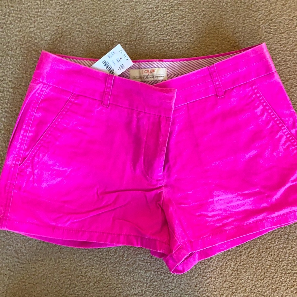 J Crew pink chino shorts, size 4